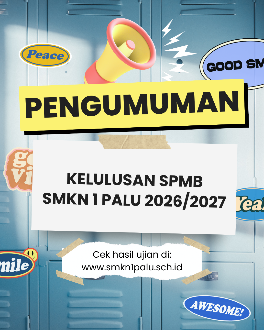 Pengumuman Kelulusan SPMB SMK Negeri 1 Palu Tahun Pelajaran 2026/2027